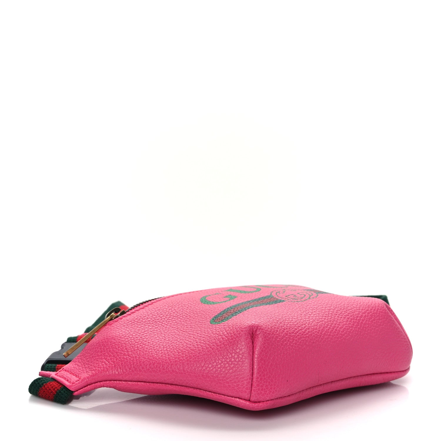 Gucci Grained Calfskin Small Logo Belt Bag Box Pink Green 3 of 10