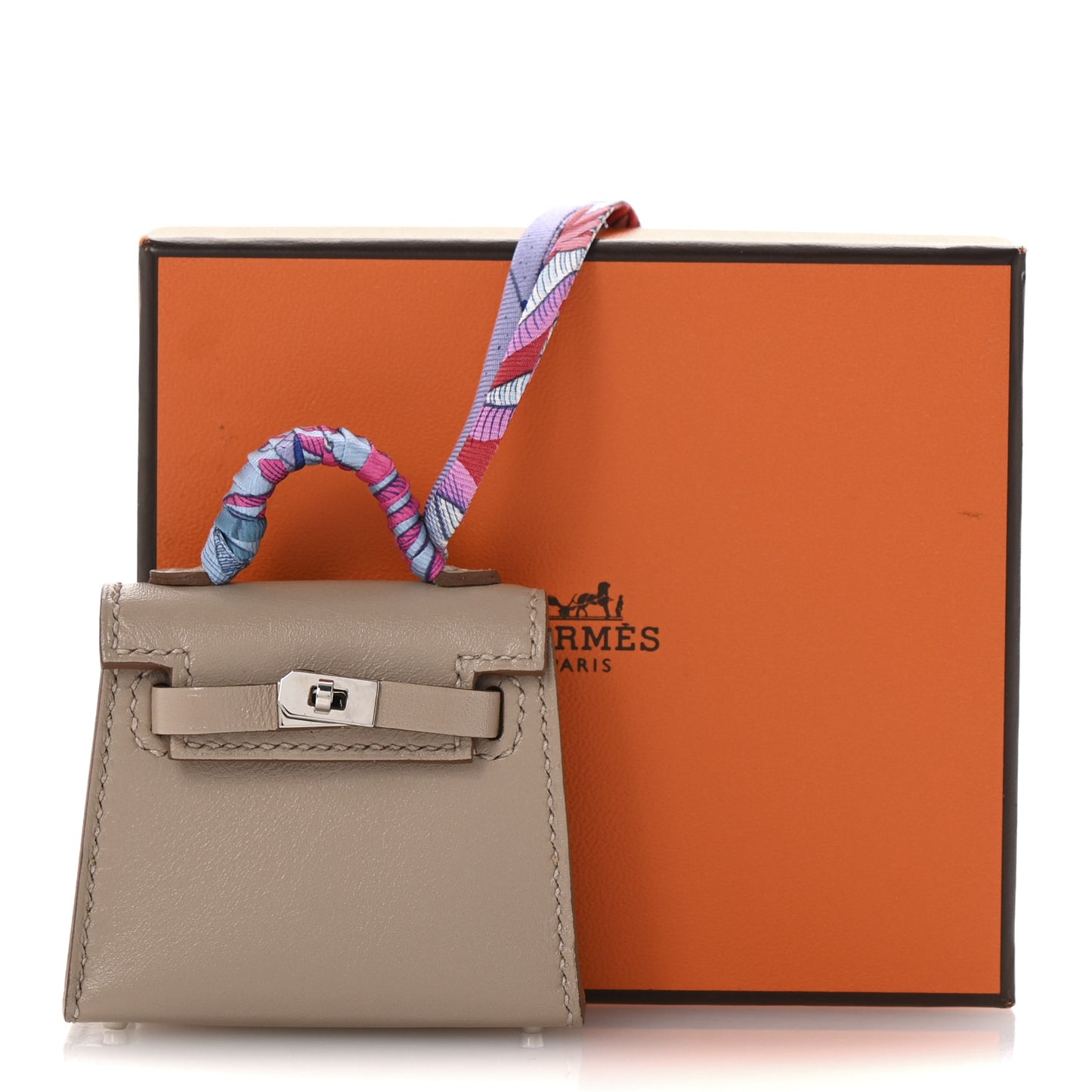 Tadelakt Mini Kelly Twilly Bag Charm Argile