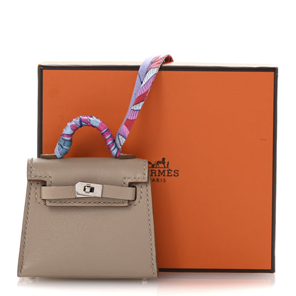 Hermes Tadelakt Mini Kelly Twilly Bag Charm Argile 7 of 7