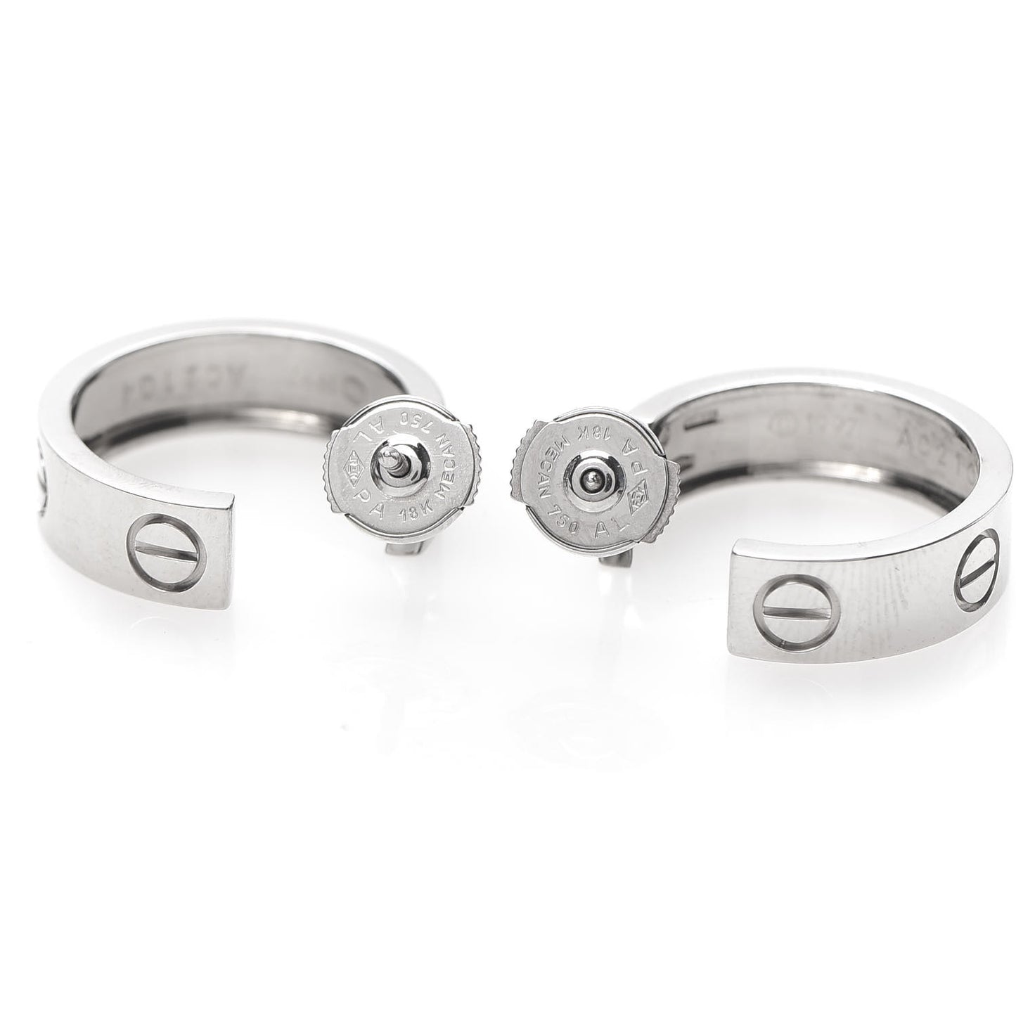 18K White Gold 5.5mm LOVE Hoop Earrings
