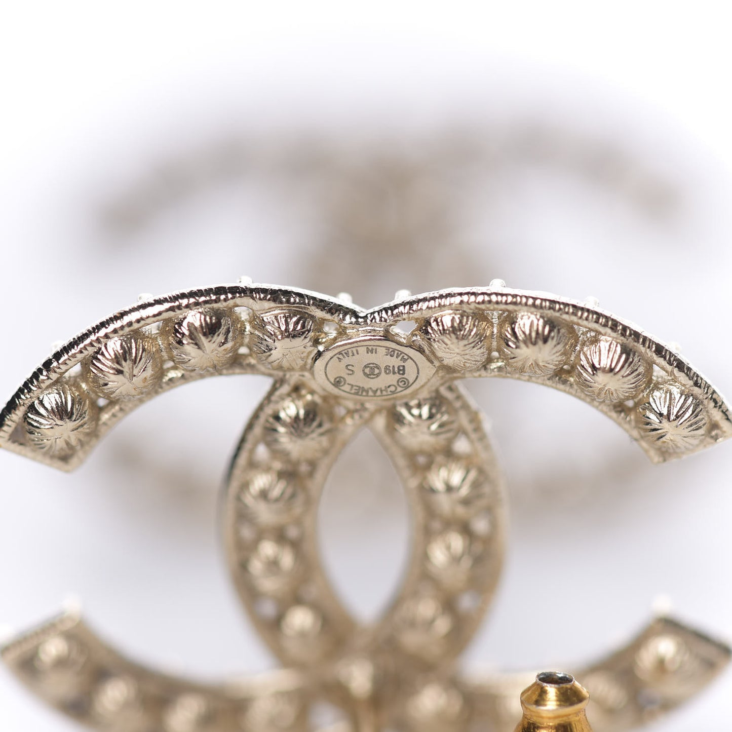 Crystal CC Stud Earrings Gold