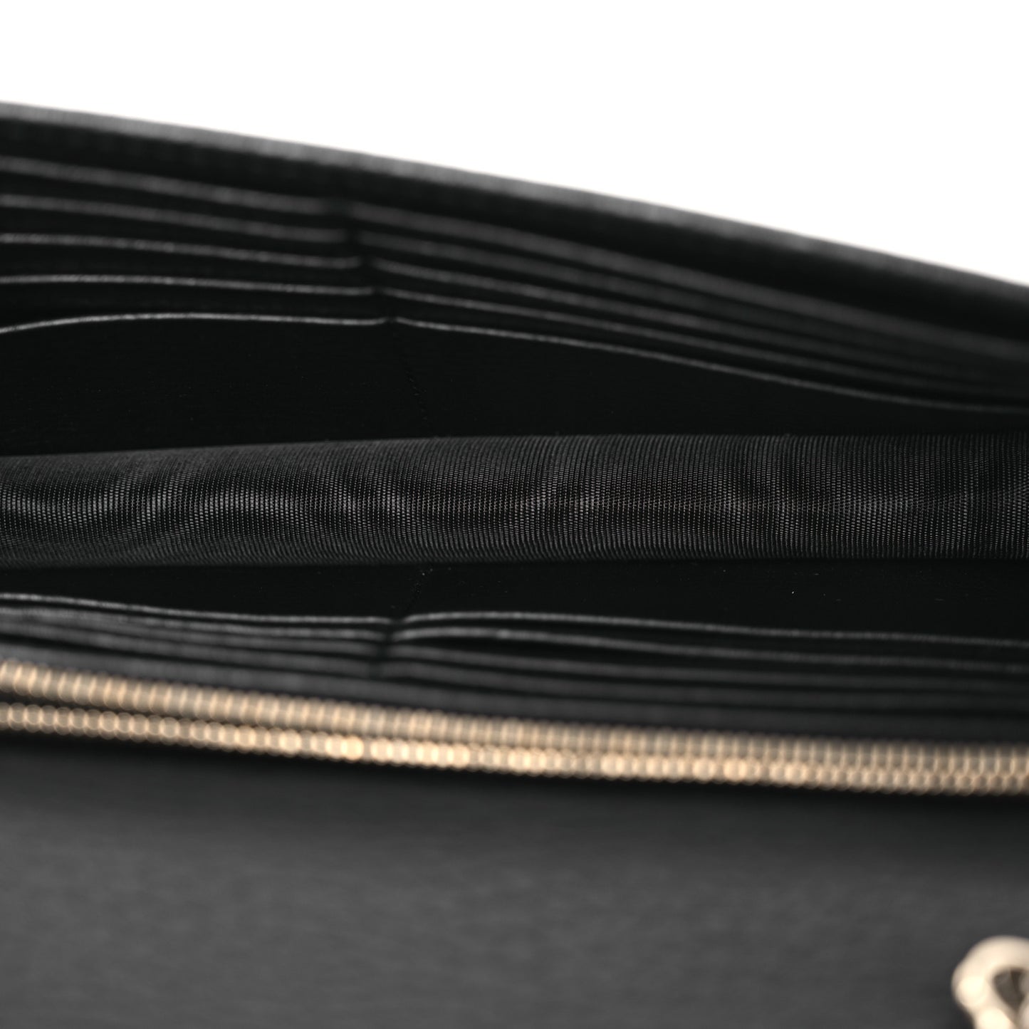 Dollar Calfskin Interlocking G Chain Wallet Black