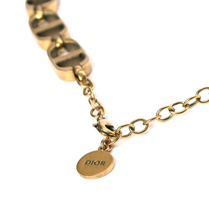 Christian Dior Metal CD Choker Necklace Aged Gold 4 of 5