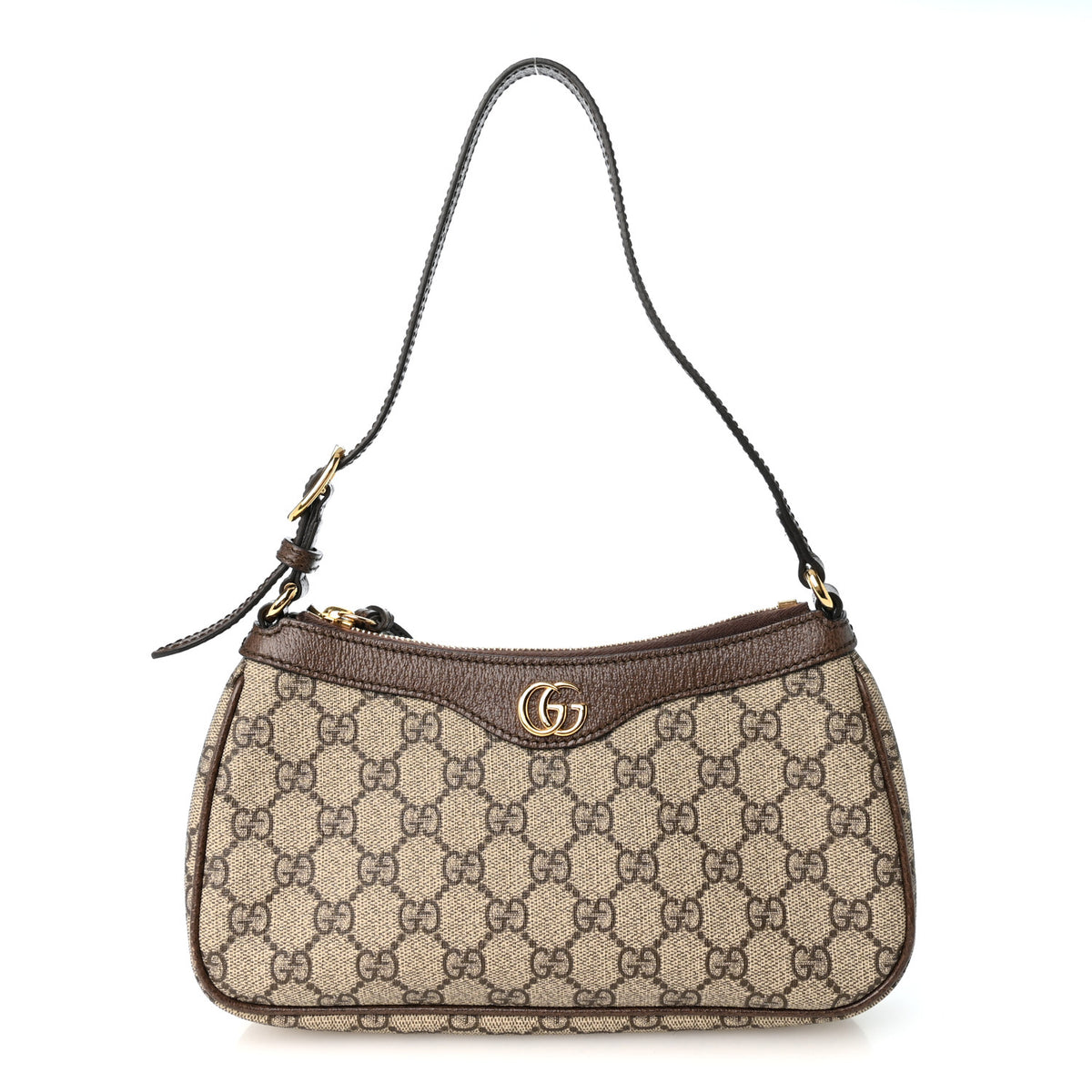 Gucci GG Supreme Monogram Textured Dollar Calfskin Small Ophidia Hobo Beige Ebony New Acero 1 of 10