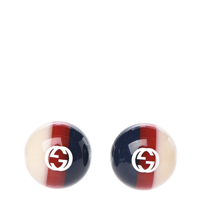 Gucci Resin Web Stud Earrings Blue Red 1 of 4