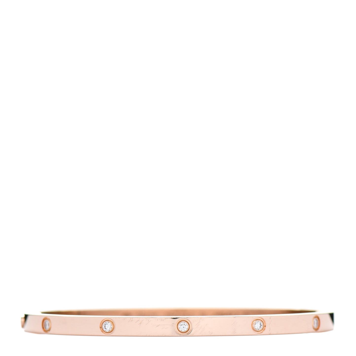 18K Pink Gold 10 Diamond Small LOVE Bracelet 16