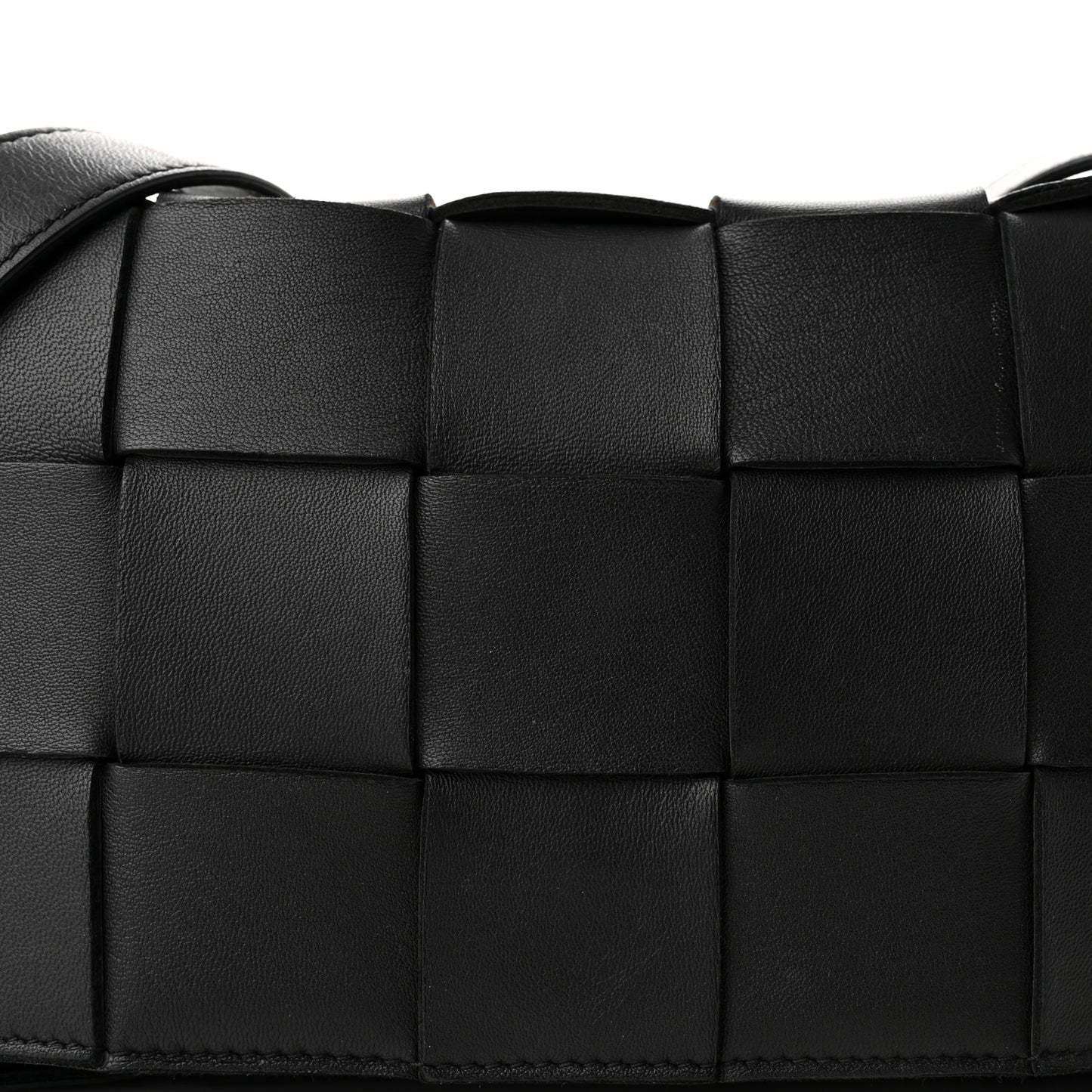 Lambskin Maxi Intrecciato Cassette Crossbody Bag Black