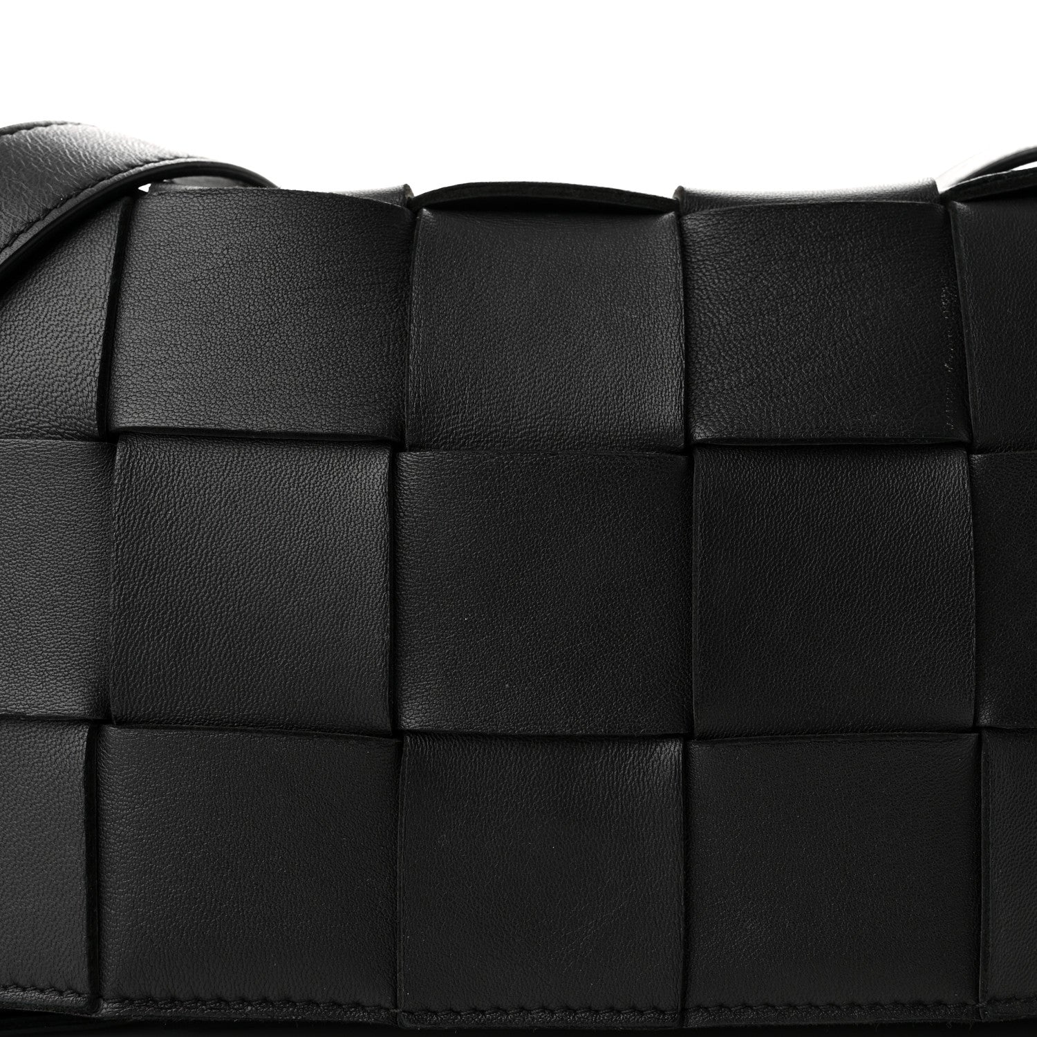 Bottega Veneta Lambskin Maxi Intrecciato Cassette Crossbody Bag Black 7 of 9