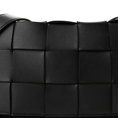 Bottega Veneta Lambskin Maxi Intrecciato Cassette Crossbody Bag Black 7 of 9