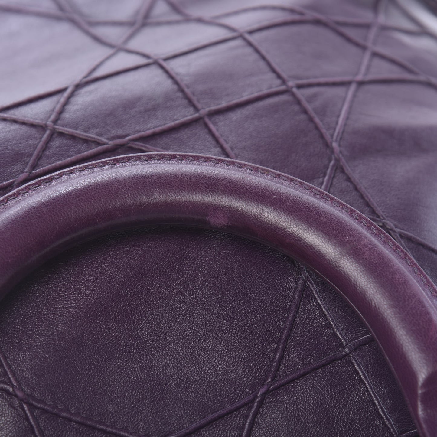 Lambskin Cannage Medium Granville Tote Purple