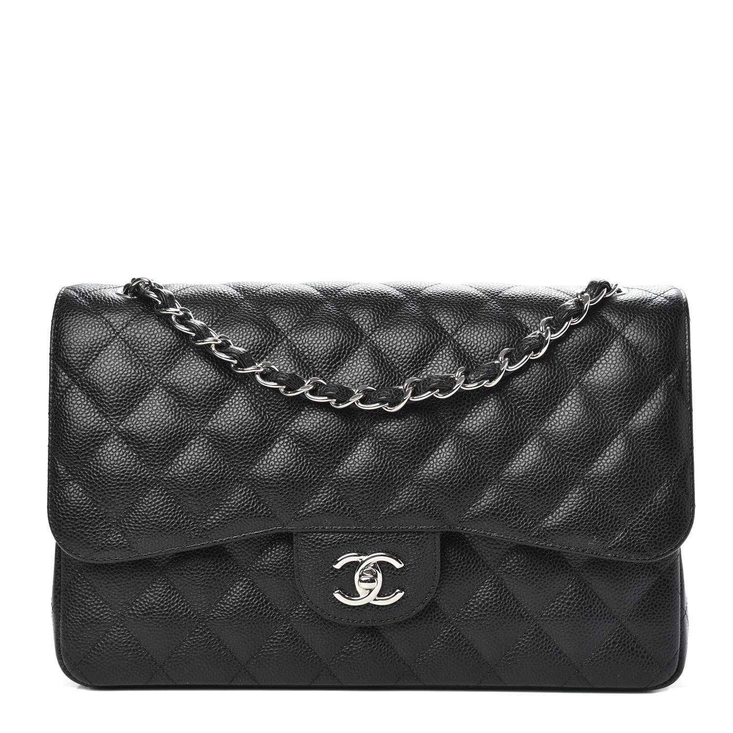 Chanel Caviar Quilted Jumbo Double Flap Black 1 of 12