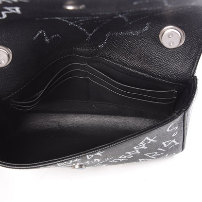 Balenciaga Calfskin Graffiti BB Chain Wallet Black White 5 of 8