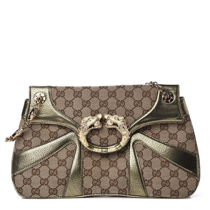 Gucci Monogram Tom Ford Jeweled Dragon Bag Gold 1 of 9