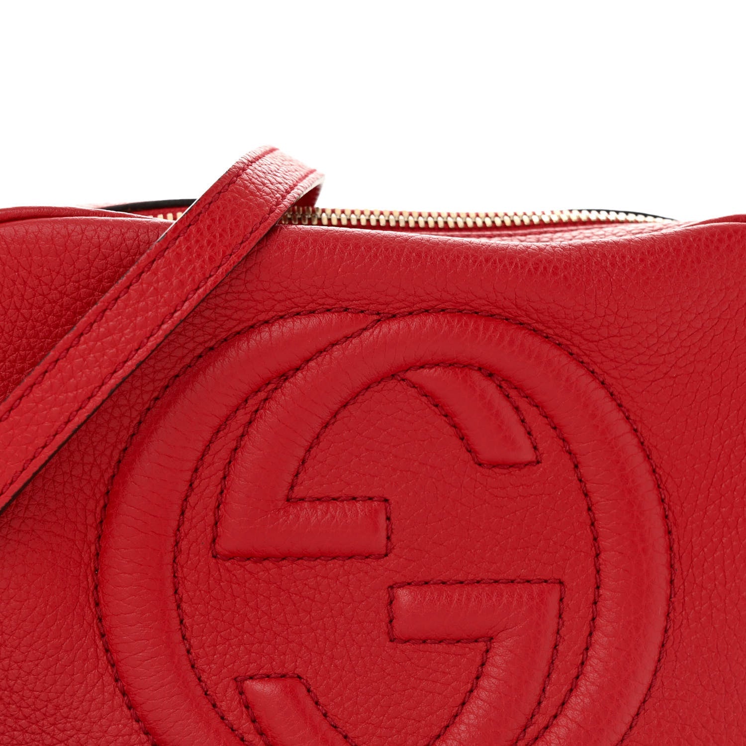 Gucci Pebbled Calfskin Small Soho Disco Bag Tabasco Red 8 of 15