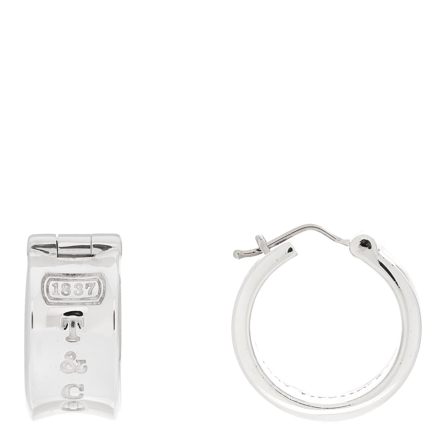 Tiffany Sterling Silver Wide 1837 Hoop Earrings 1 of 5