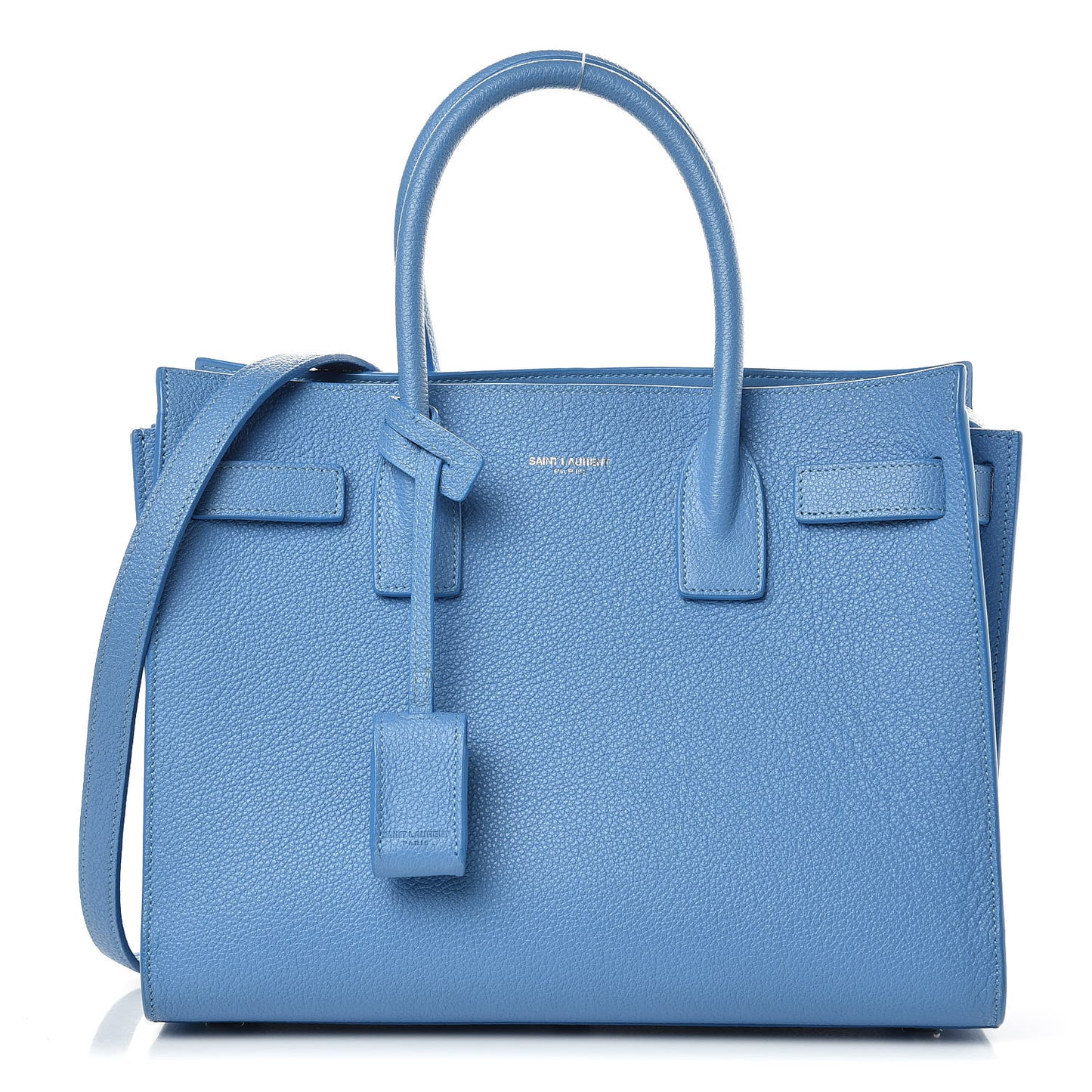 Grained Calfskin Baby Sac De Jour Blue Clair
