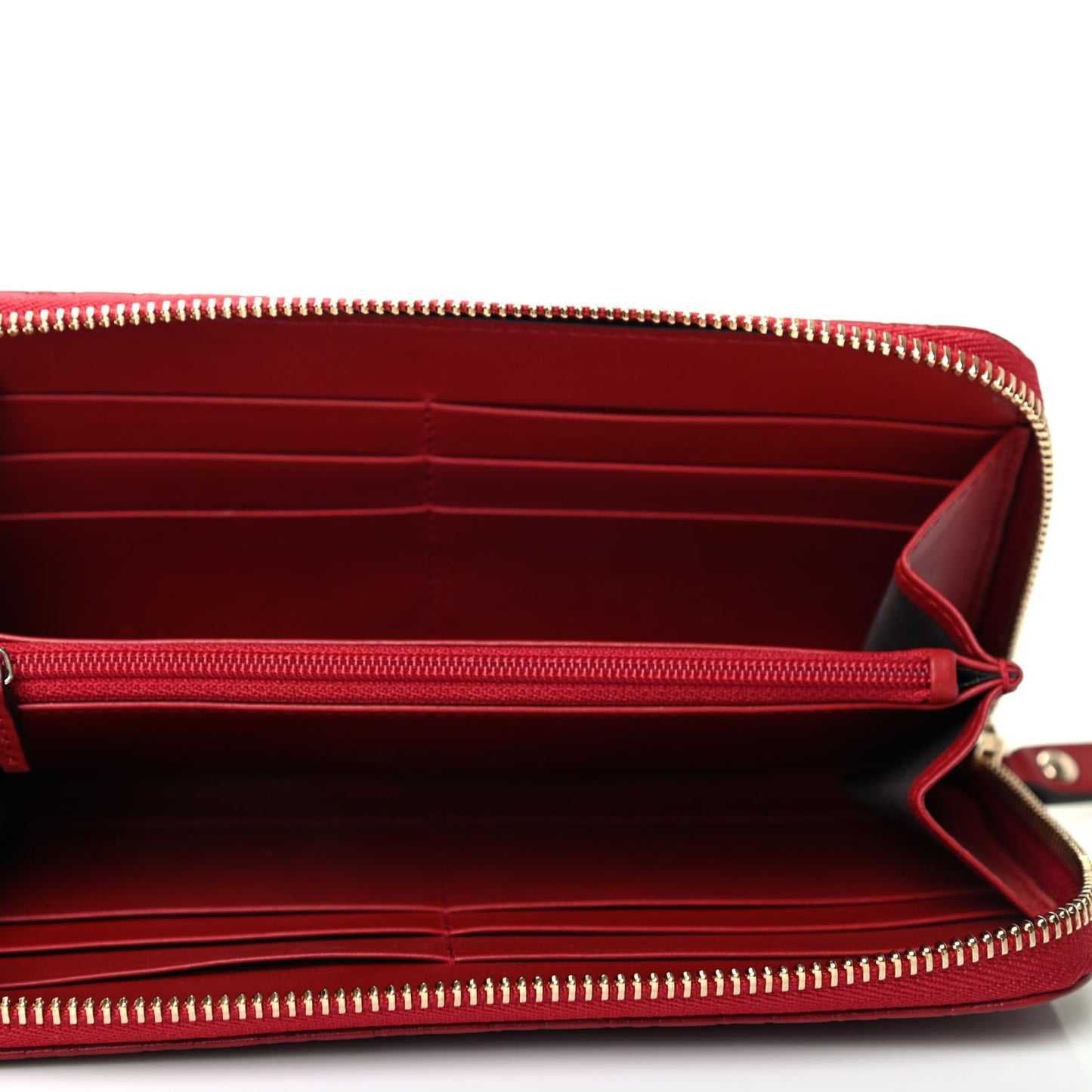 Microguccissima Zip Around Wallet Red