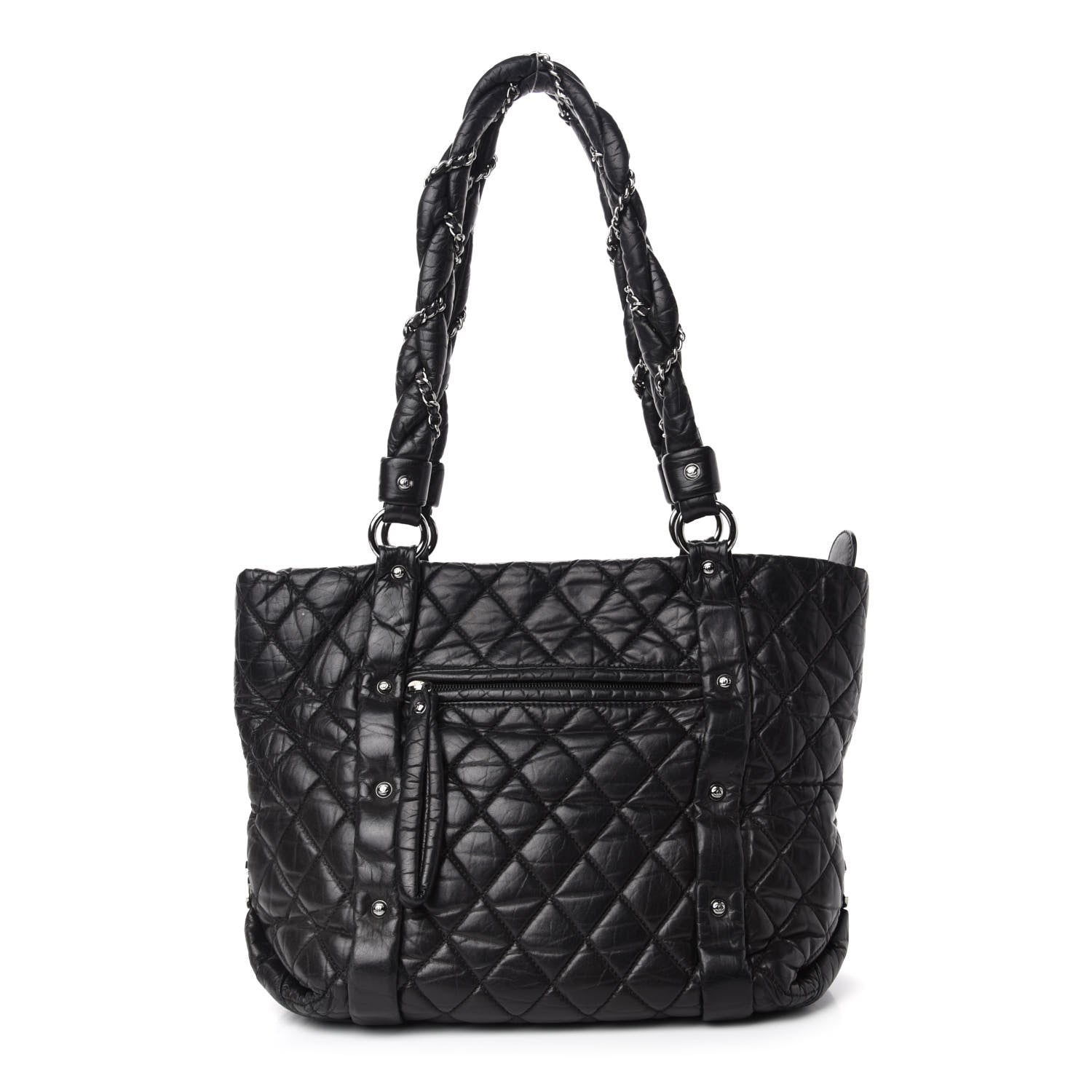 Chanel Distressed Lambskin Vintage Ligne Lady Braid Tote Black 1 of 10