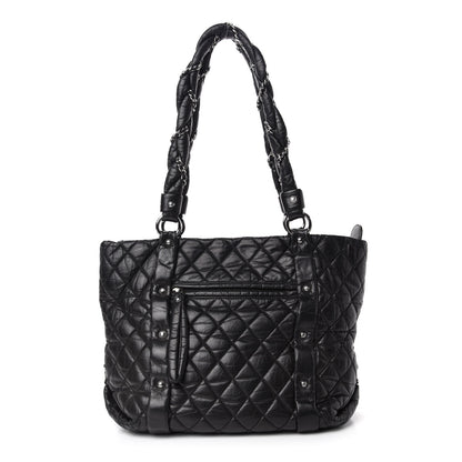 Chanel Distressed Lambskin Vintage Ligne Lady Braid Tote Black 1 of 10