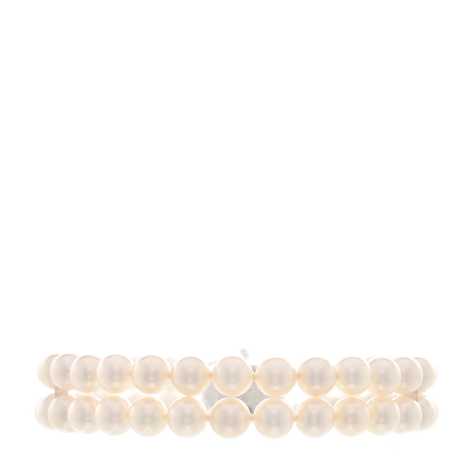 Mikimoto 18K White Gold Akoya Pearl 6mm Double Strand Bracelet 1 of 4