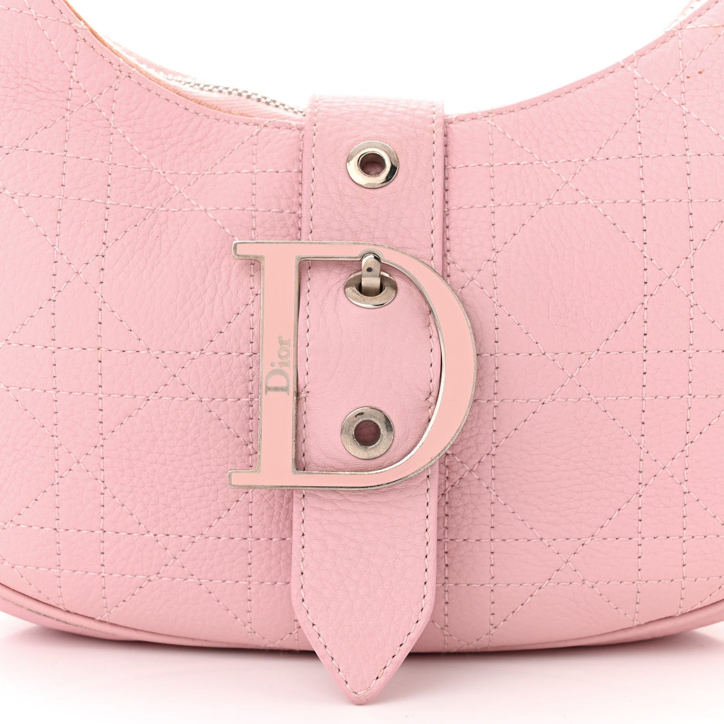 Grained Calfskin Cannage Hobo Pink