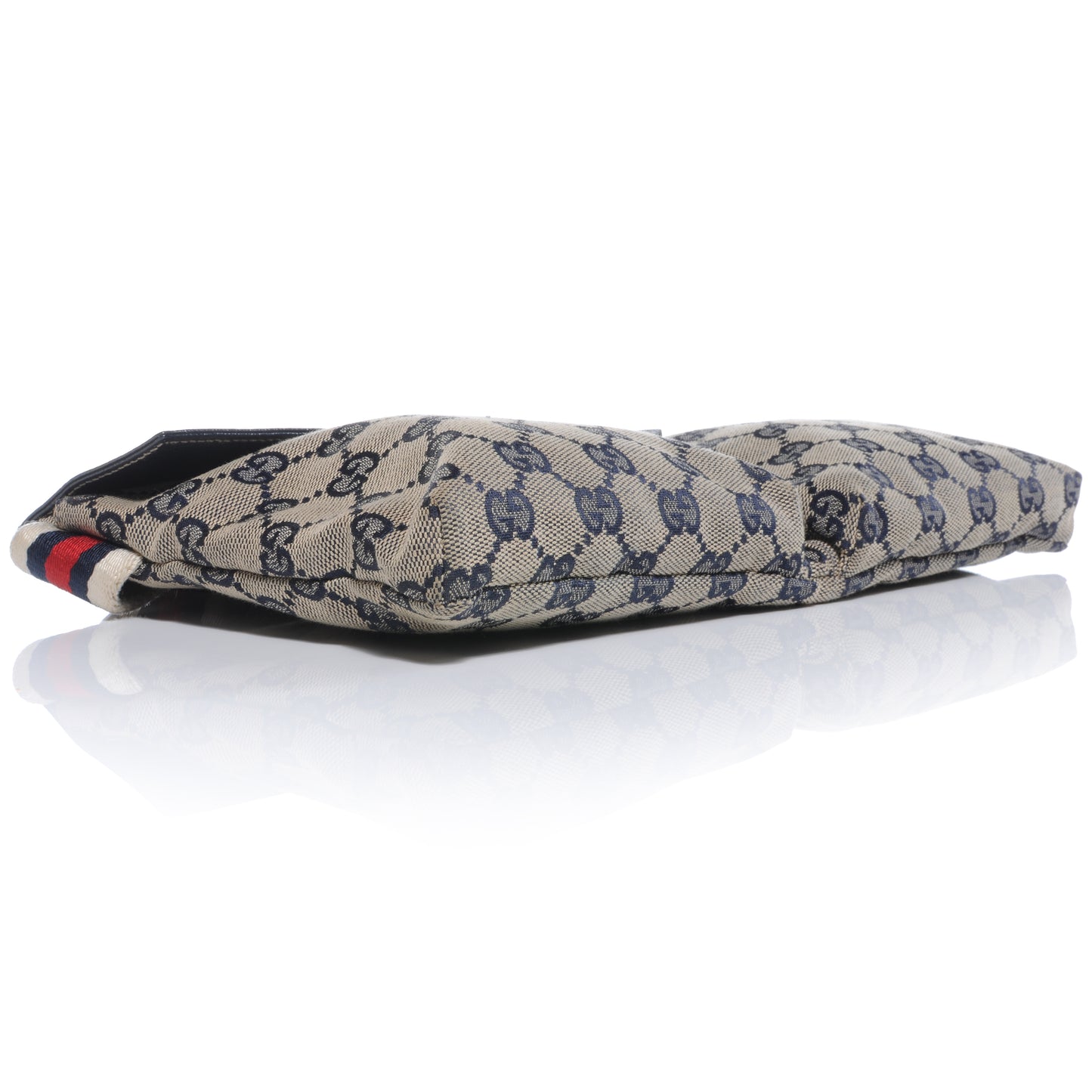 GG Monogram Web Double Pocket Belt Bag Navy