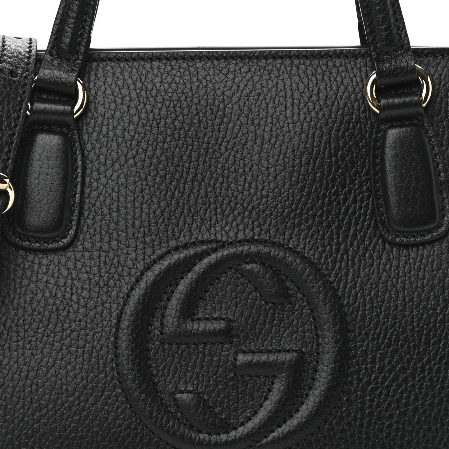 Dollar Calfskin Medium Soho Top Handle Satchel Black