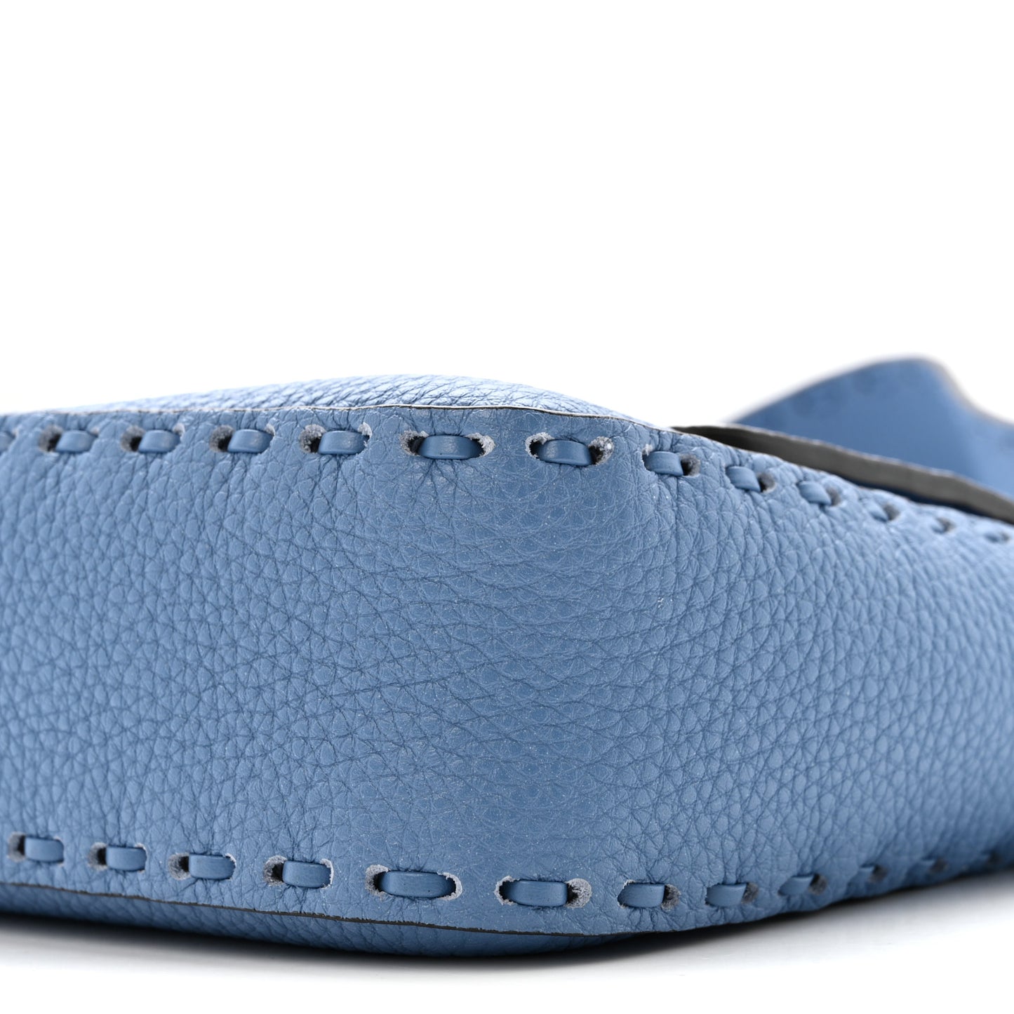 Cuoio Roma Sellerissima Nappa Sintetica Tape Stitch Baguette Placca Placca Argento Blue