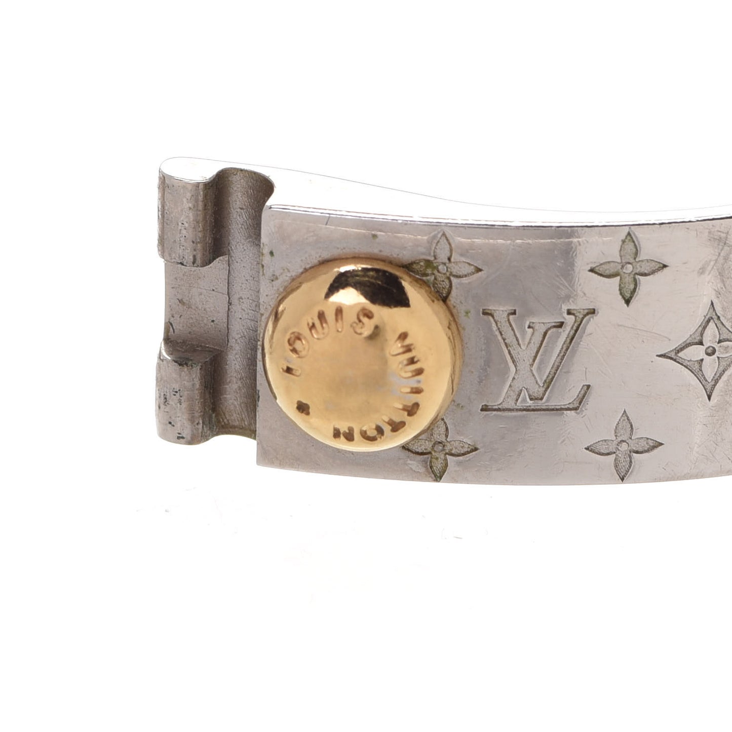 Brass Palladium Plated Nanogram Cuff S Silver