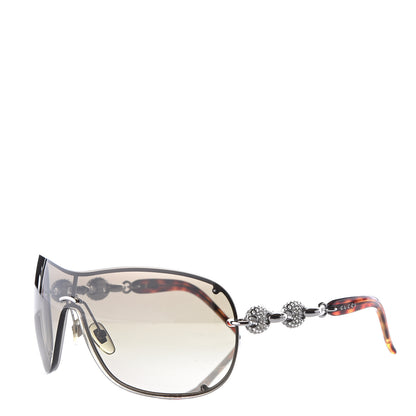 Gucci Crystal Marina Chain Shield Sunglasses GG4231S Tortoise 1 of 8