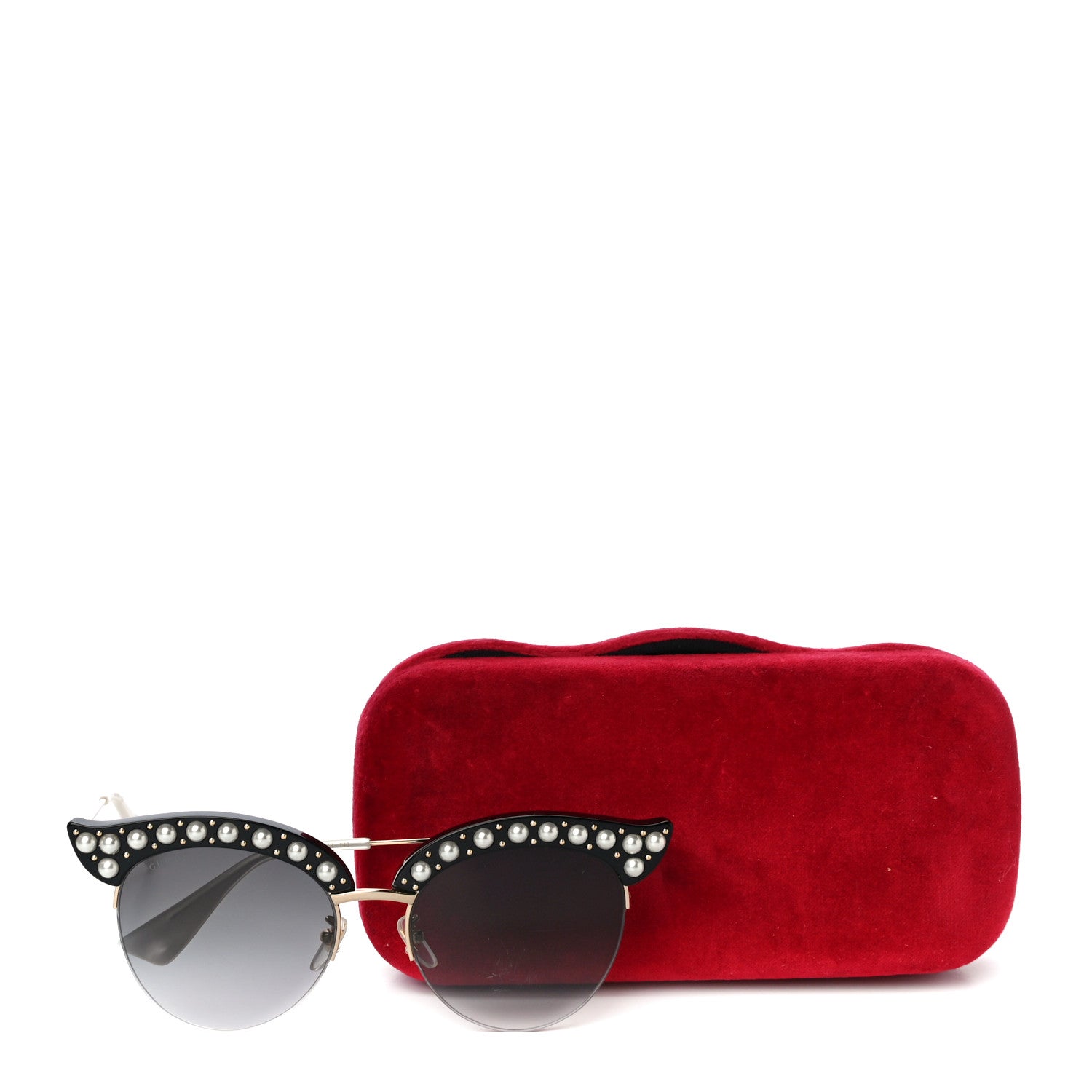 Gucci Pearl Cat Eye Sunglasses GG0212S Black 9 of 9