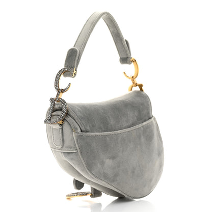 Christian Dior Velvet Crystal Mini Saddle Bag Grey 3 of 11