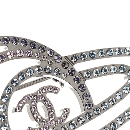 Chanel Crystal CC Planet Brooch Purple Light Blue Silver 4 of 4