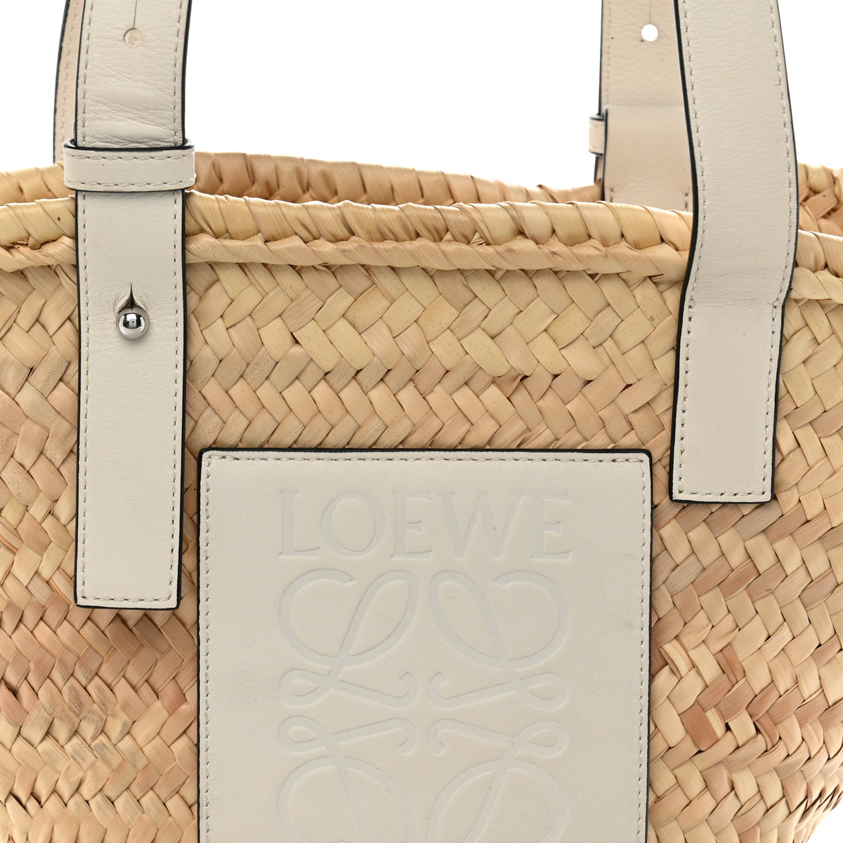 Loewe Raffia Small Basket Tote Bag Natural White 8 of 10