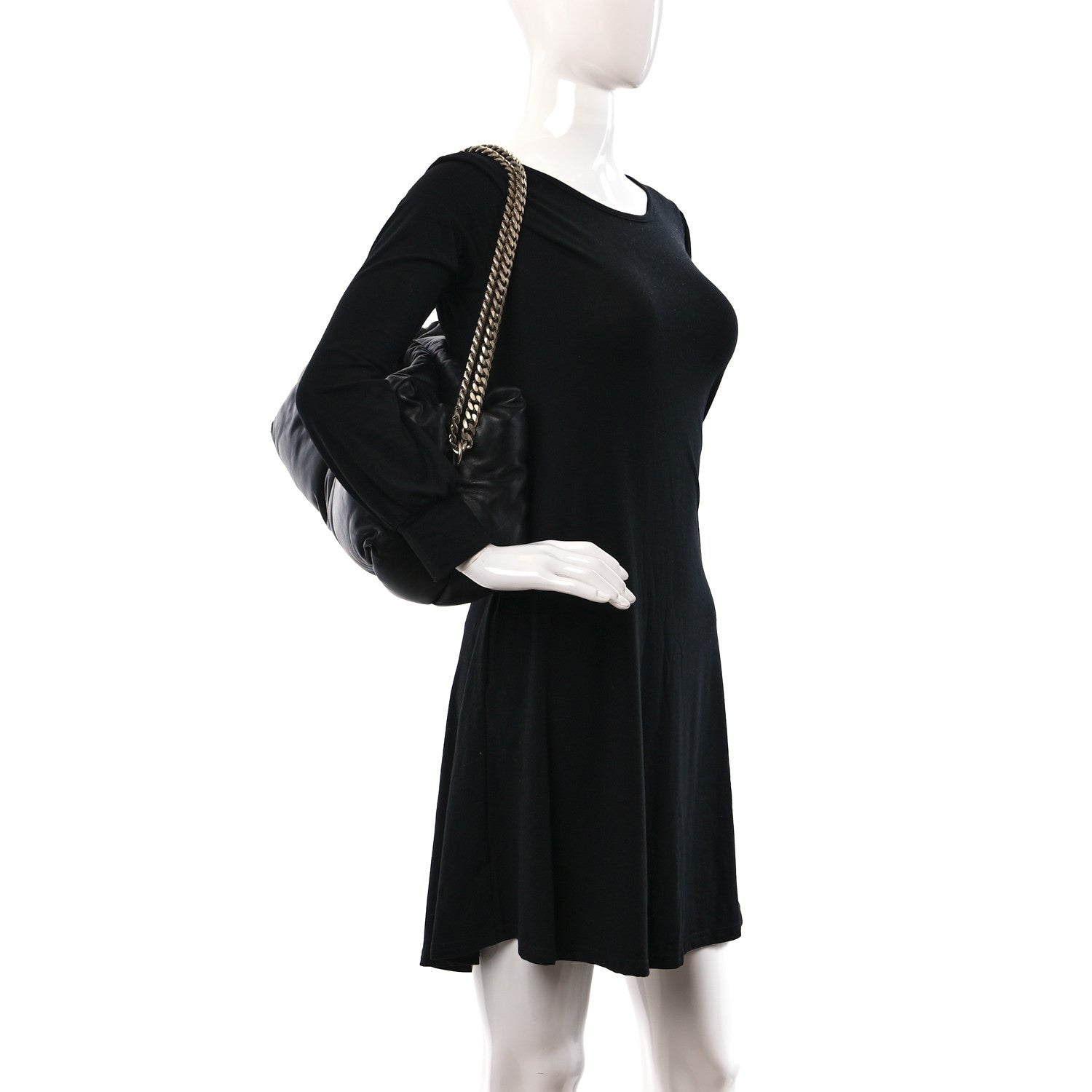 Proenza Schouler Lambskin Puffy Tobo Chain Shoulder Bag Black 2 of 9