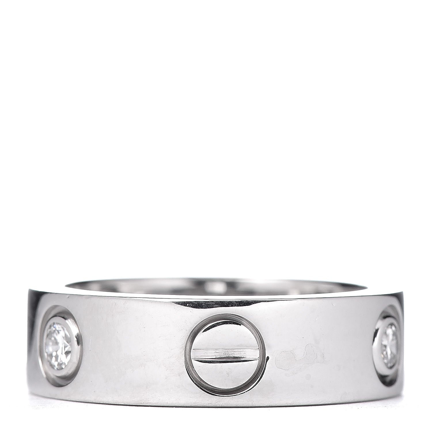 Cartier 18K White Gold 3 Diamond 5.5mm LOVE Ring 49 4.75 3 of 7