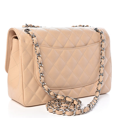 Chanel Caviar Quilted Jumbo Double Flap Beige Clair 3 of 10