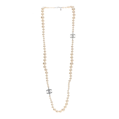 Chanel Pearl Multistrand CC Long Necklace Pearly White 3 of 6