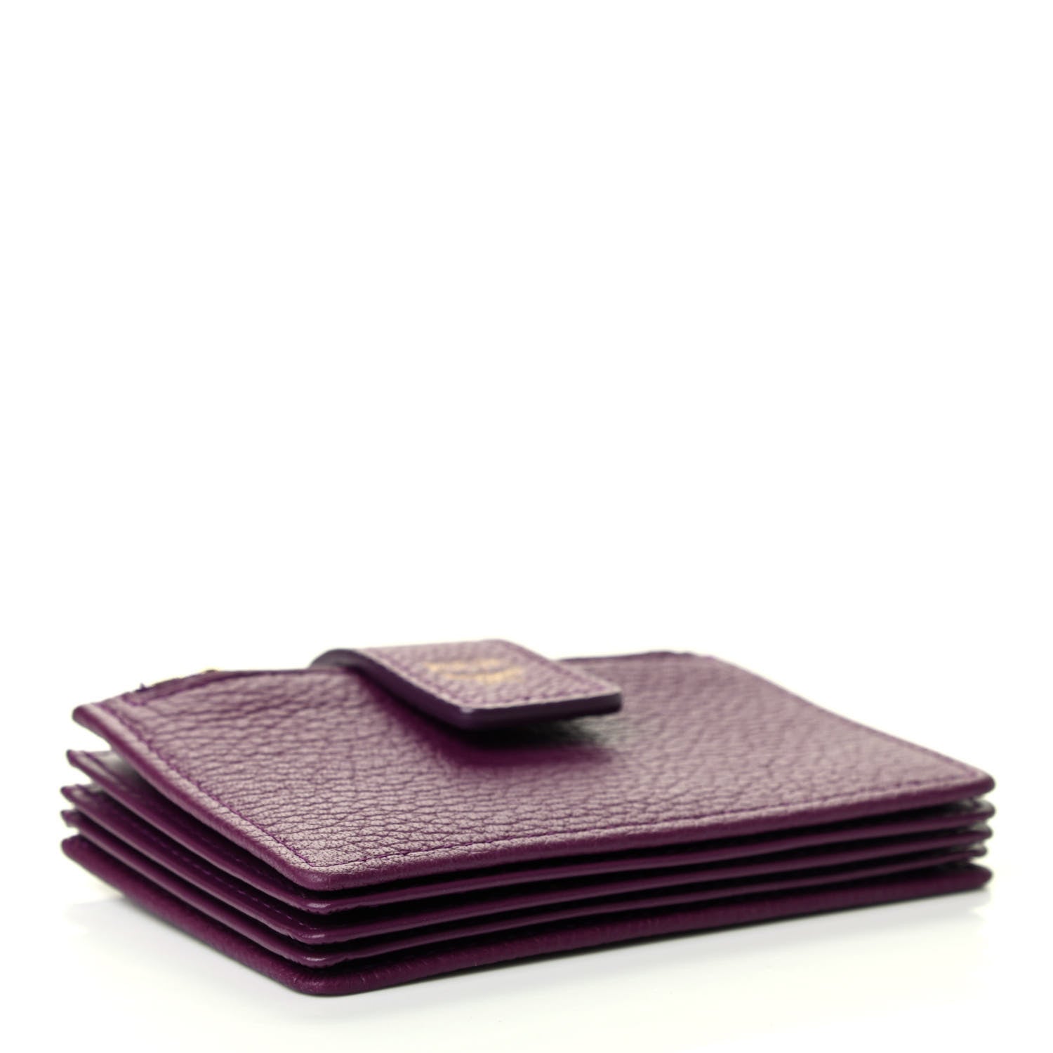 MCM Grained Calfskin Milla Accordion Card Case Purple 4 of 8