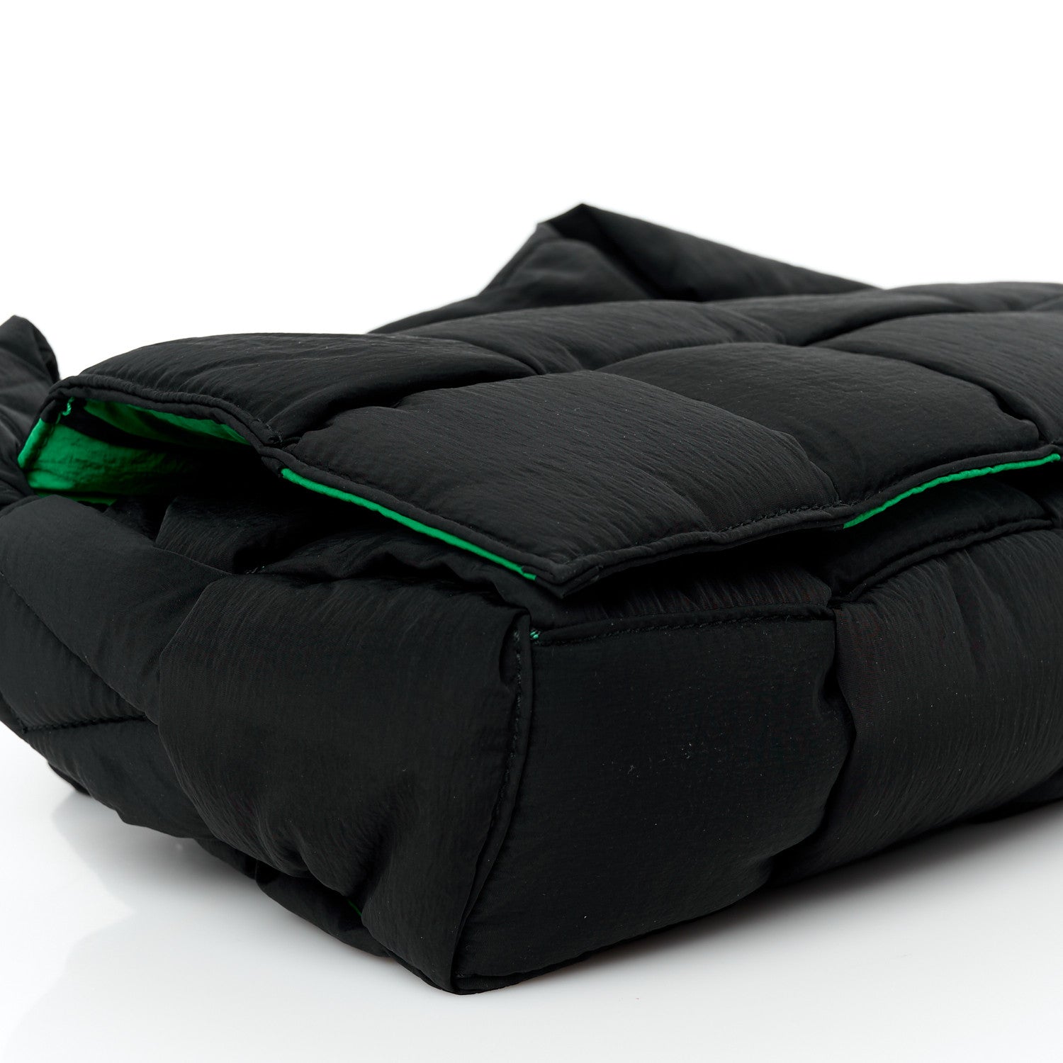 Bottega Veneta Nylon Intrecciato Padded Tech Cassette Bag Black Green 9 of 11