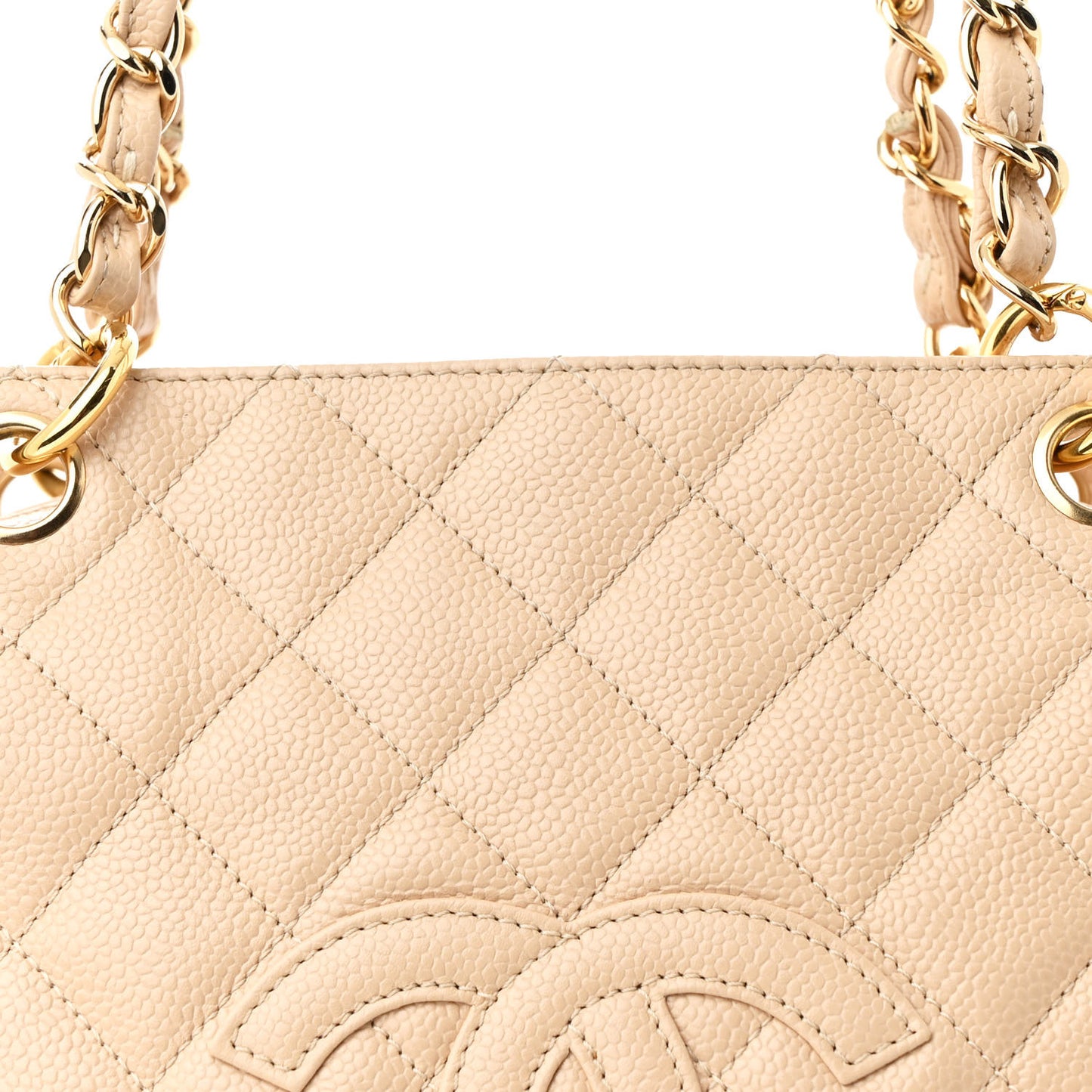 Caviar Quilted Petit Timeless Tote PTT Beige