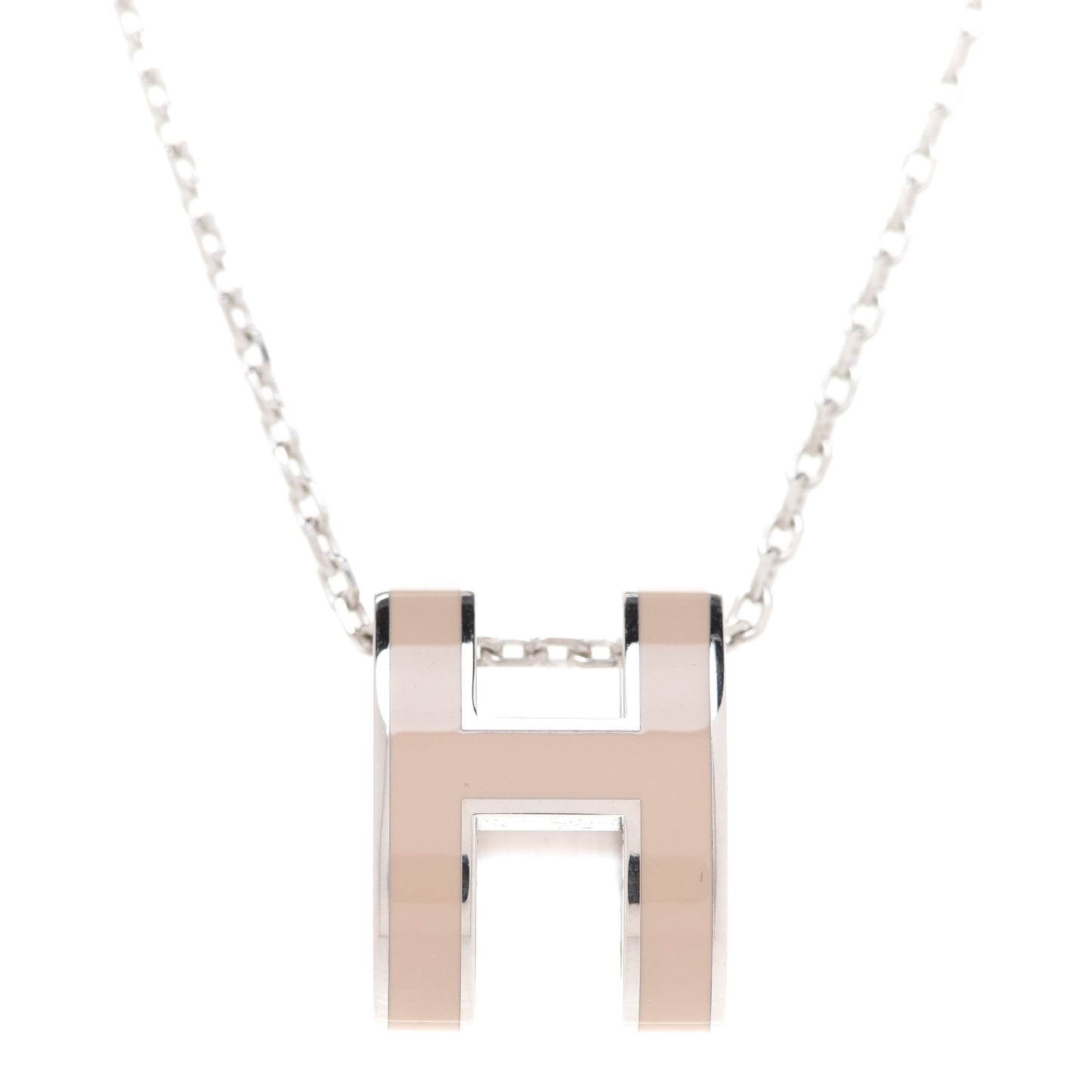 Lacquered Palladium Pop H Pendant Necklace Rose Sakura
