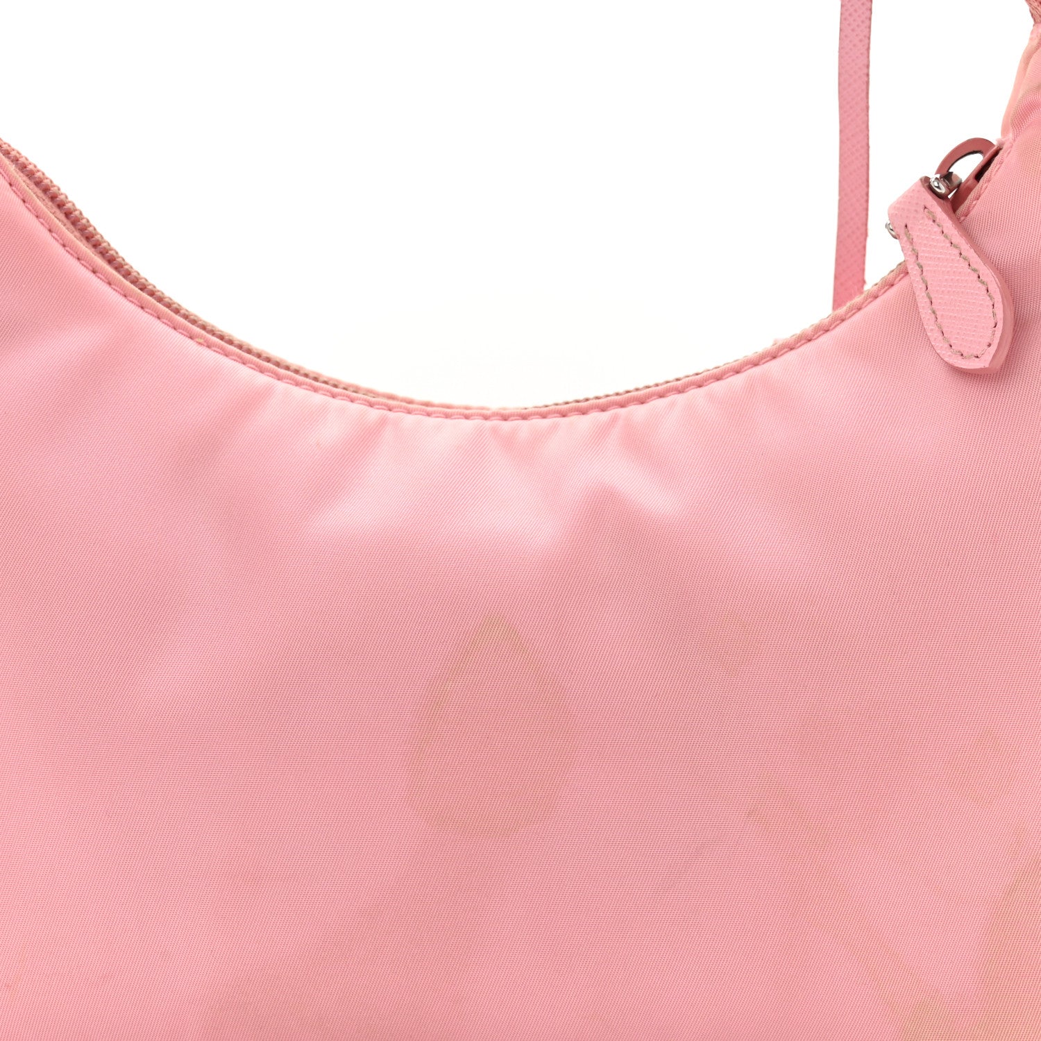 Prada Tessuto Nylon Saffiano Mini Re-Edition 2000 Bag Rosa 12 of 14