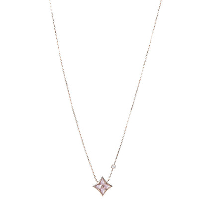 Louis Vuitton 18K Pink Gold Diamond Pink Mother of Pearl Color Blossom BB Star Pendant Necklace 1 of 7