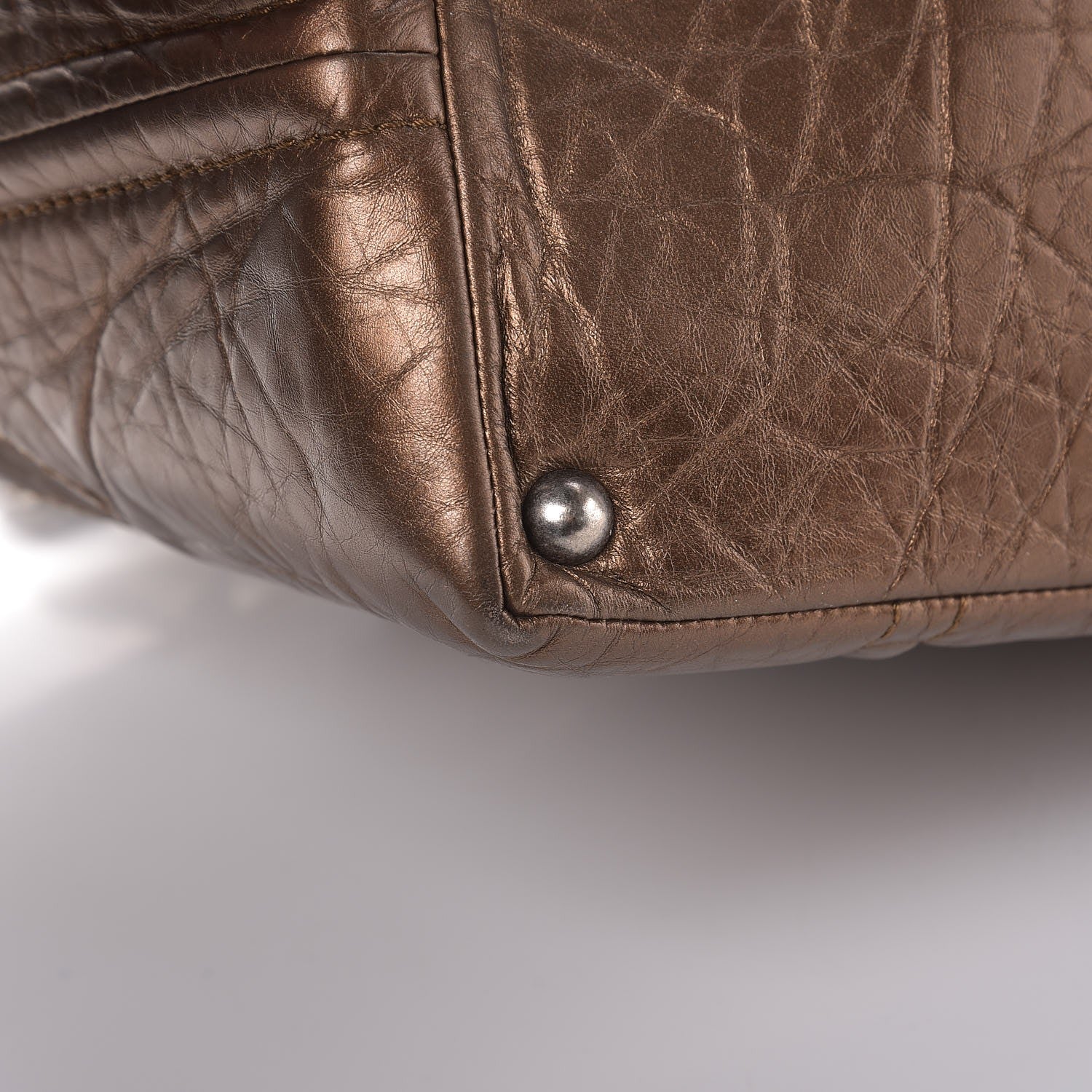 Chanel Metallic Aged Calfskin Small Shopping In Moscow Tote Bronze 9 of 11