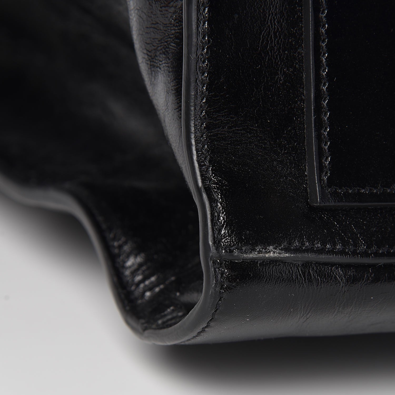 Saint Laurent Cracked Shiny Calfskin Medium Souple Sac De Jour Duffle Black 10 of 13