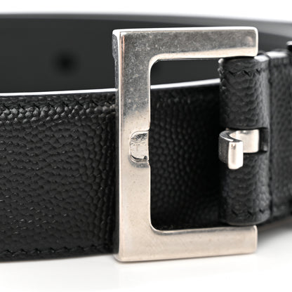 Saint Laurent Smooth Calfskin Monogram Square Buckle Belt 75 30 Storm 11 of 12