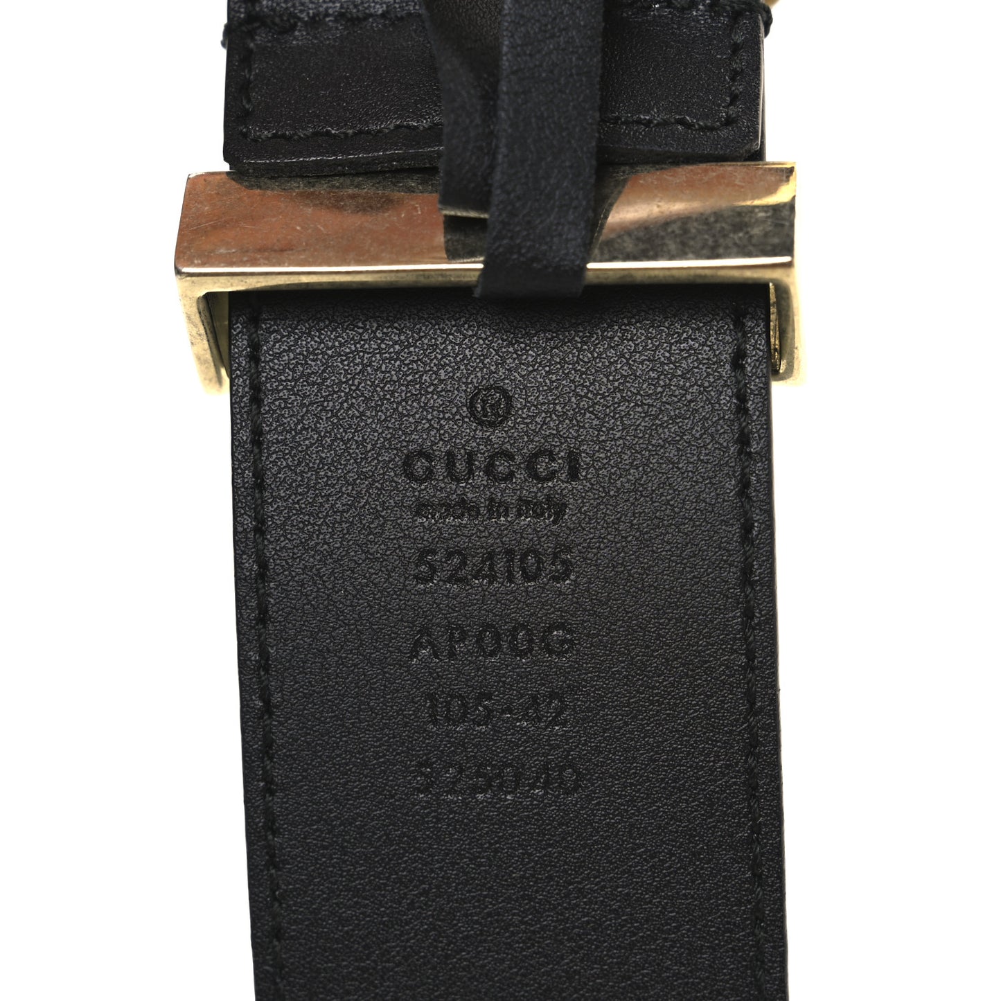 Moon Calfskin Torchon Double G 25mm Belt 105 42 Black