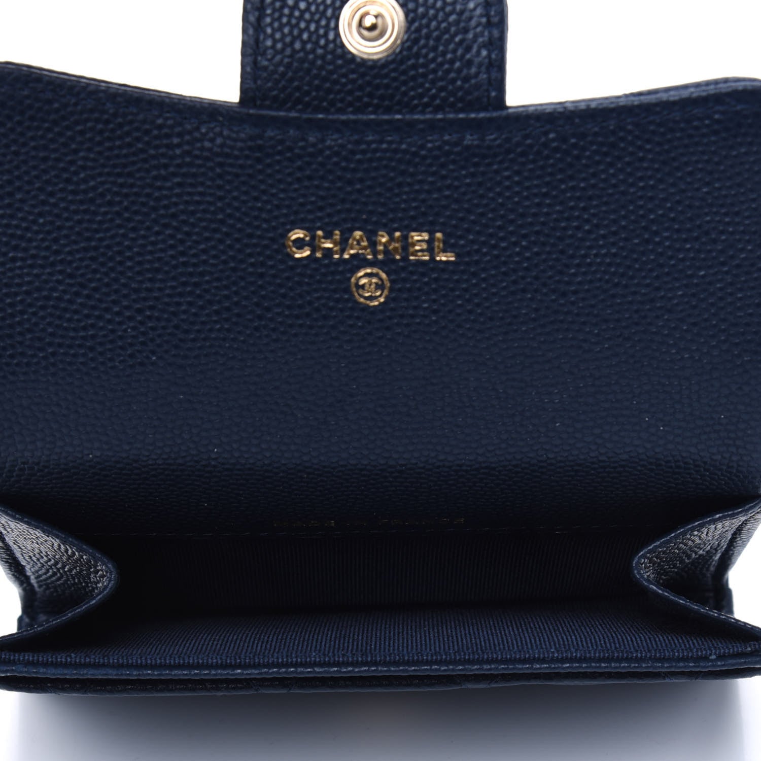 Chanel Caviar Quilted Flap Card Holder Wallet Navy Blue 4 of 4