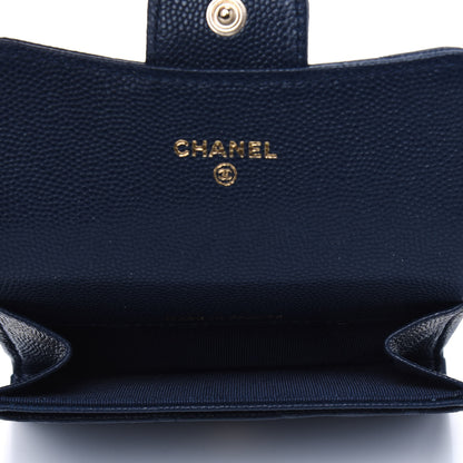 Chanel Caviar Quilted Flap Card Holder Wallet Navy Blue 4 of 4